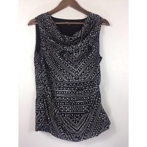 Cowl Neck Ruched Side Sleeveless Top